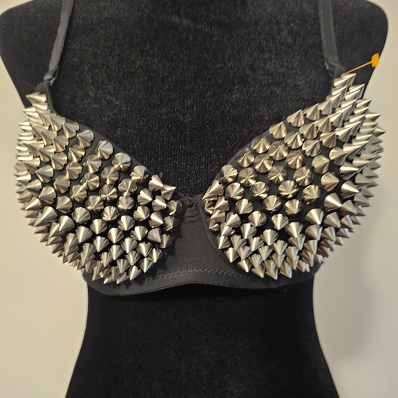 Black Studded Bra By Ohyes Size Small - Picture 5 of 9